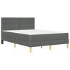 vidaXL Struttura letto con materasso Grigio scuro 120 x 190 cm Tessuto