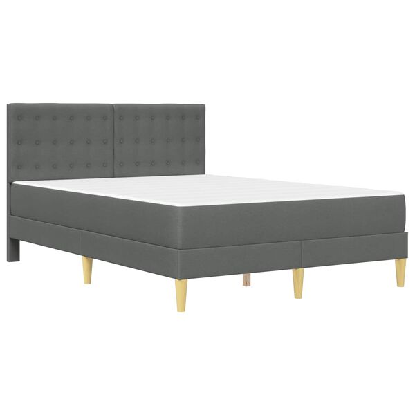 vidaXL Struttura letto con materasso Grigio scuro 120 x 190 cm Tessuto