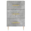 vidaXL Comodino Grigio Cemento 40x40x66 cm in Legno Multistrato