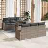 vidaXL Set Divano da Giardino con cuscino 7 pcs Grigio Poly Rattan