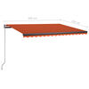 vidaXL Tenda da Sole Autoportante Automatica 450x350cm Arancio Marrone