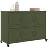 vidaXL Credenza Verde Oliva 100,5x39x72 cm in Acciaio