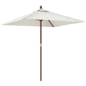 vidaXL Ombrellone da Giardino con Palo in Legno Sabbia 198x198x231 cm