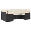 vidaXL Set Divano da Giardino 6 pz con Cuscini Nero in Polyrattan