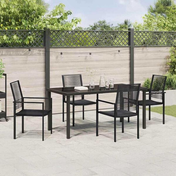 vidaXL Set da Pranzo per Giardino 5 pcs Nero