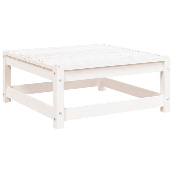 vidaXL Poggiapiedi da Giardino 70x70x30 cm Legno Massello Pino Bianco