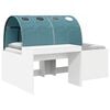 vidaXL Letto alto per bambini con scrivania 3 pz Bianco e azzurro