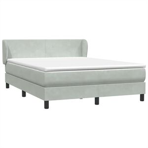 vidaXL Giroletto a Molle con Materasso Grigio Chiaro 160x220cm Velluto