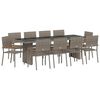 vidaXL Set da Pranzo per Giardino 11 pcs Grigio polyrattan