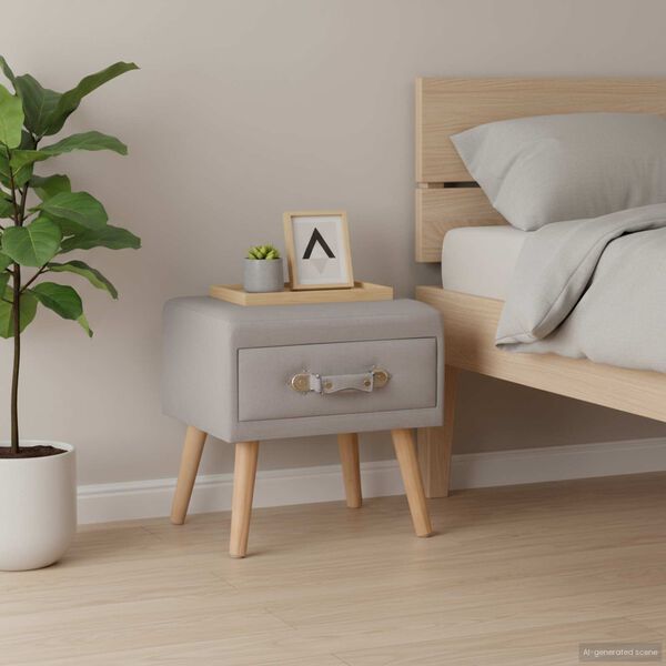 vidaXL Comodino Grigio 40x35x40 cm in Tessuto