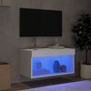 vidaXL Mobile Porta TV con Luci LED Bianco 60x30x30 cm