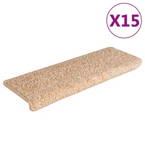 vidaXL Tappetini per scale 15 pz 65x21x4 cm Oro Bordo rettangolare