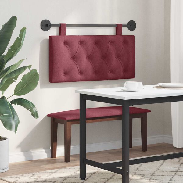 vidaXL Testata appesa Rosso Vino 100 x 55 x 7 cm Tessuto