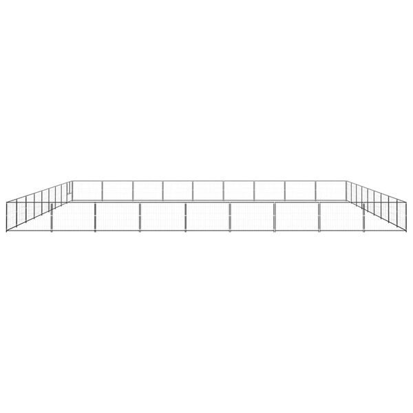 vidaXL Gabbia per Cani Nera 81 m&sup2; in Acciaio