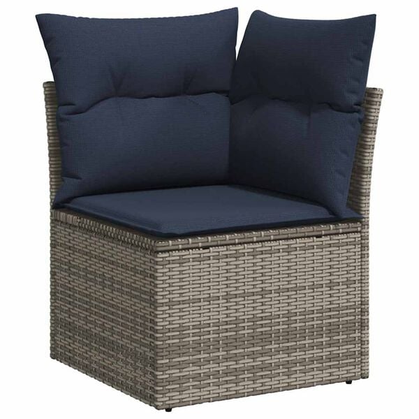 vidaXL Set Divani da Giardino 5 pz con Cuscini Grigio in Polyrattan