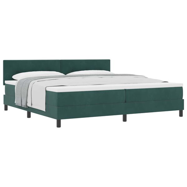 vidaXL Letto a molle con materasso Verde Scuro 200 x 200 cm Velluto
