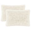 vidaXL Cuscino con cuscino HEERLEN 2 pz Bianco Fleece PV