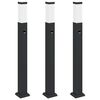 vidaXL Lampioni a paletto con sensore 3 pz 80 cm neri IP44