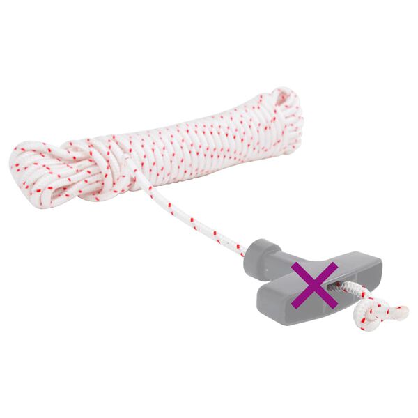 vidaXL Fune di Avviamento a Strappo Bianco e Rosso &Oslash;5 mm 10 m in Nylon