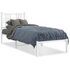 vidaXL Giroletto senza Materaso con Testiera Metallo Bianco 75x190 cm