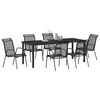 vidaXL Set da Pranzo per Giardino 7 pcs Nero