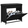 vidaXL Panca Porta Scarpe con Cassetto Ribaltabile Nera 62x32x56 cm