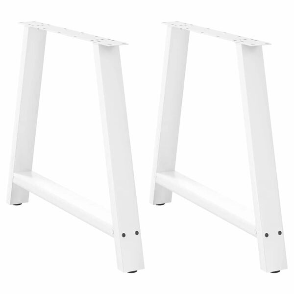 vidaXL Gambe per tavolo da pranzo a forma di A 2 pz bianche 100x(72-73) cm in acciaio