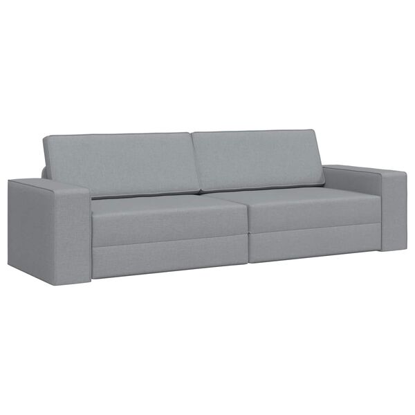 vidaXL Divano letto 200cm Grigio chiaro Tessuto