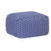 vidaXL Pouf Intrecciato a Mano Blu 50x50x30 cm in Cotone
