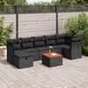 vidaXL Set Divani da Giardino con Cuscini 8 pz Nero in Polyrattan