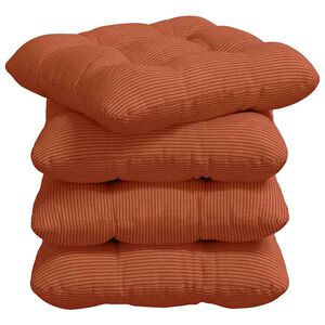vidaXL Cuscini per Seduta 4 pz Tessuto in Cords Rosso Arancio