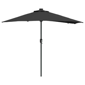 vidaXL Ombrello da giardino Nero 294 x 150 x 223 cm