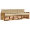 vidaXL Set di divani da esterno 3 pz Naturale e Beige