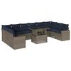 vidaXL Set Divani da Giardino 11 pz con Cuscini Grigio in Polyrattan