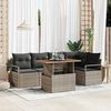 vidaXL Set Divano da Giardino 6 pcs Grigio Poly Rattan