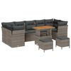 vidaXL Set Divano da Giardino con cuscino 10 pcs Grigio