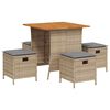 vidaXL Set da Pranzo da Giardino 5 pz con Cuscini Beige in Polyrattan
