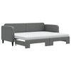 vidaXL Divano Letto Estraibile Materassi Grigio Scuro 80x200cm Tessuto