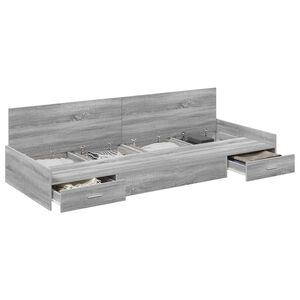 vidaXL Struttura del letto Grigio Sonoma 70 x 190 cm Legno multistrato