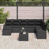 vidaXL Set di divani con cuscino 9 pcs Nero polyrattan