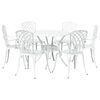 vidaXL Set da Pranzo per Giardino 7 pcs Bianco Alluminio