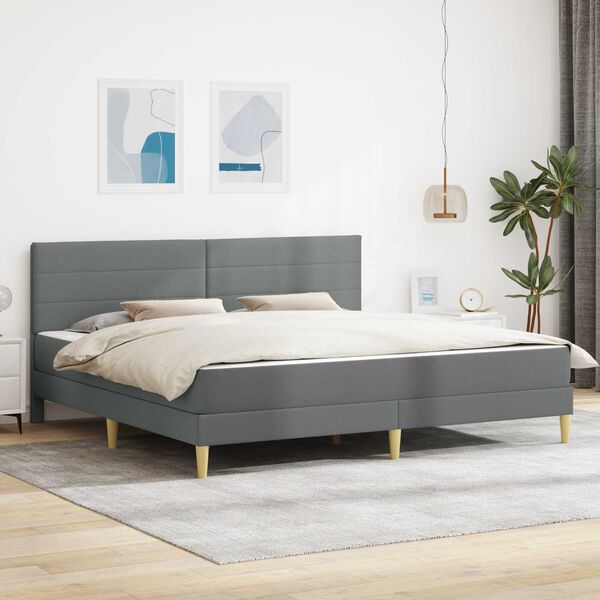 vidaXL Struttura letto con materasso Grigio scuro 180 x 200 cm Tessuto