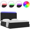 vidaXL Letto con luci a strisce a LED Nero 200 x 200 cm Velluto