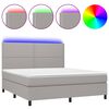 vidaXL Letto a Molle Materasso e LED Grigio Chiaro 180x200 cm Tessuto
