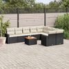 vidaXL Set Divani da Giardino 10pz con Cuscini in Polyrattan Nero