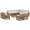 vidaXL Set Divano da Giardino Regolabile 12 pcs Beige polyrattan