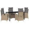 vidaXL Set da Pranzo per Giardino 5 pz Beige polyrattan