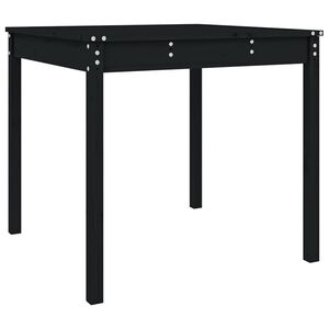 vidaXL Tavolo da Giardino Nero 82,5x82,5x76 cm Legno Massello di Pino
