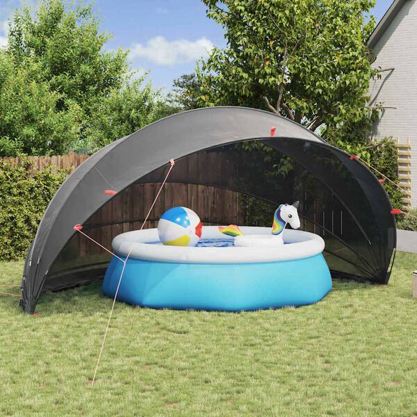 vidaXL Dome Piscina Nero 592 x 590 x 275 cm