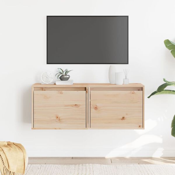 vidaXL Pensili 2 pz 45x30x35 cm in Legno Massello di Pino